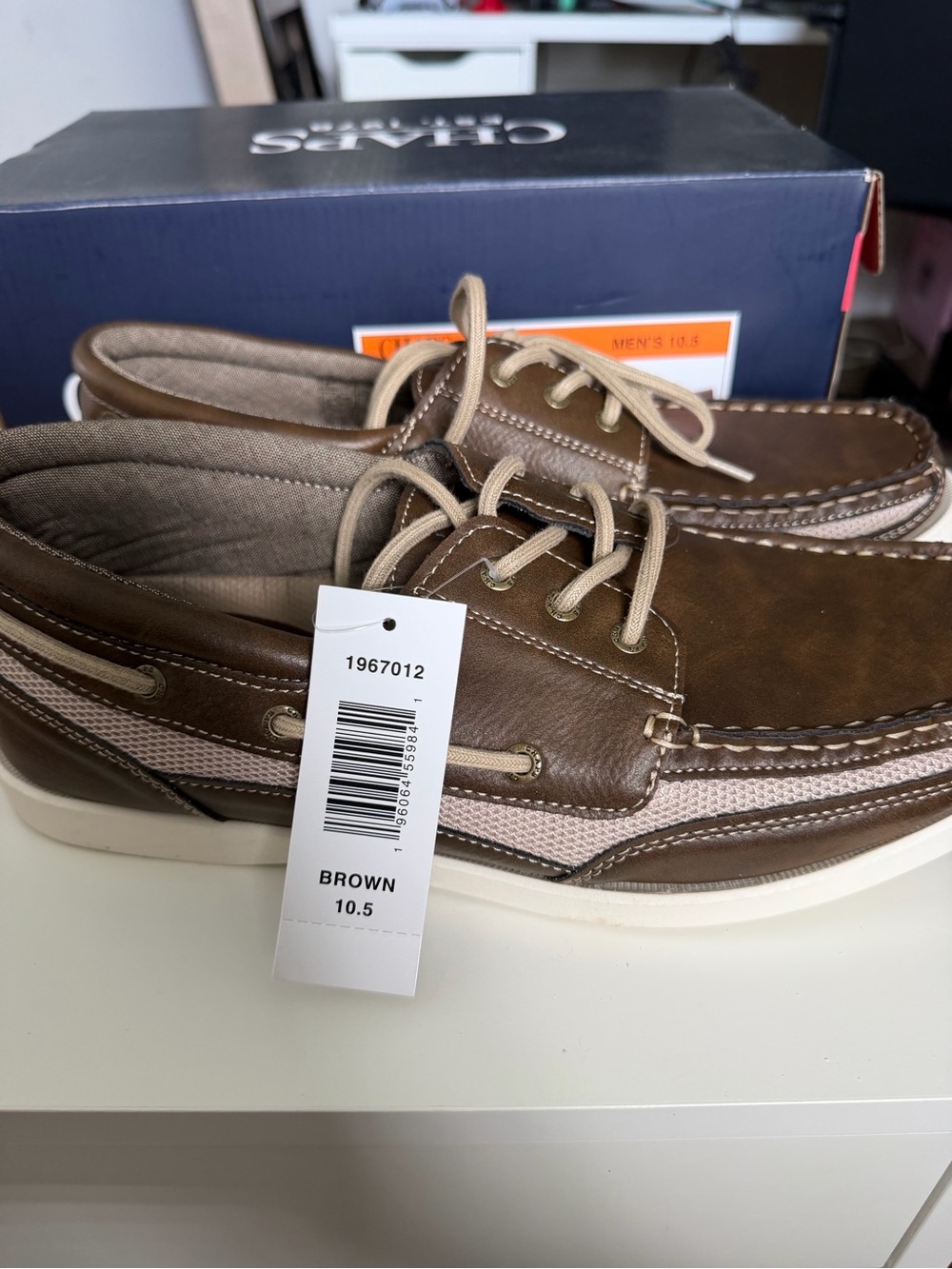 Chaps Brown and Tan Men's Boat Shoes